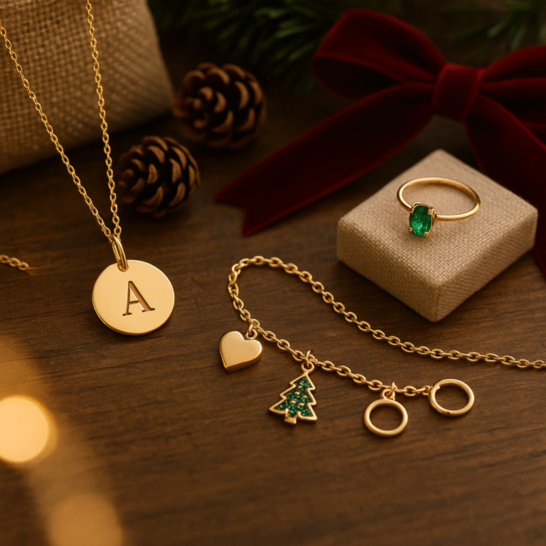Złota biżuteria z grawerem na Mikołajki